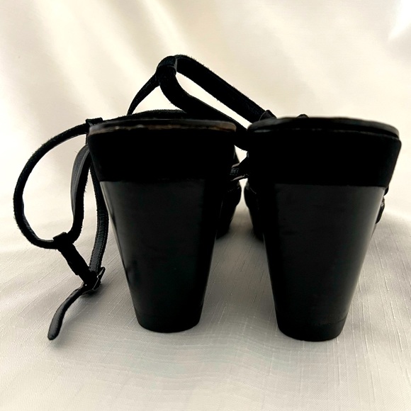 Cole Haan / Nike Air / Satin & Leather Black Wedge / πHPπ - Picture 8 of 12